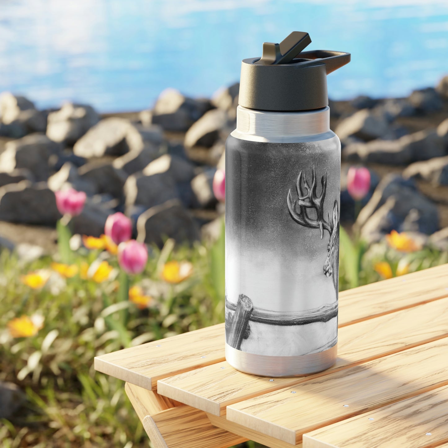 "Over and Out" 32oz Stainless Steel Bottle