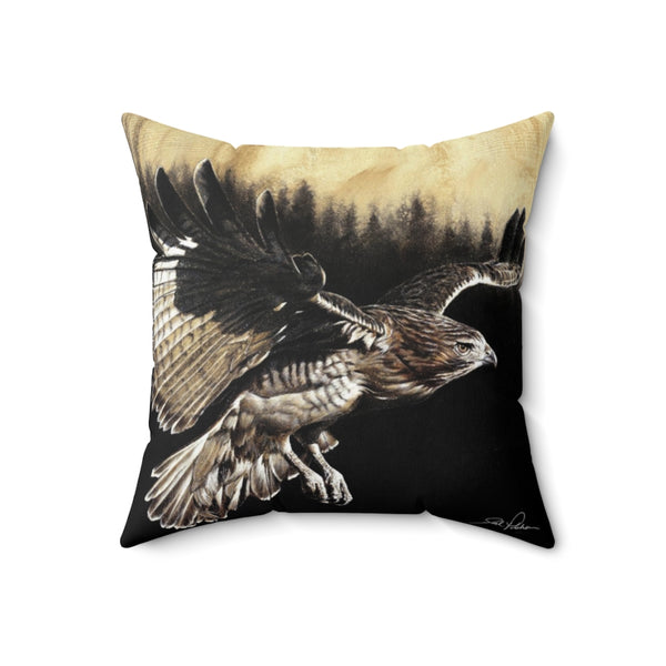 "Red Tailed Hawk" Square Pillow
