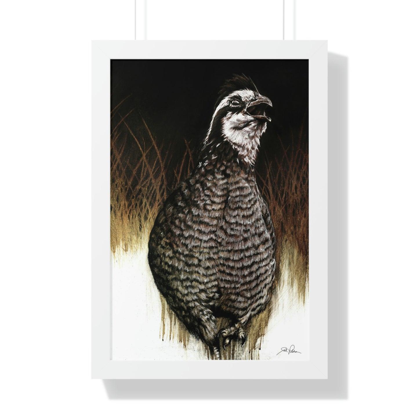 "Call of the Upland Quail" Framed Paper Print