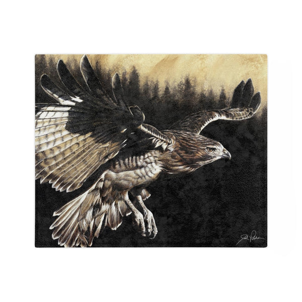 "Red Tailed Hawk" Velveteen Minky Blanket