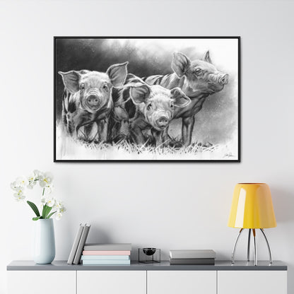 "Pig Tales" Gallery Wrapped/Framed Canvas