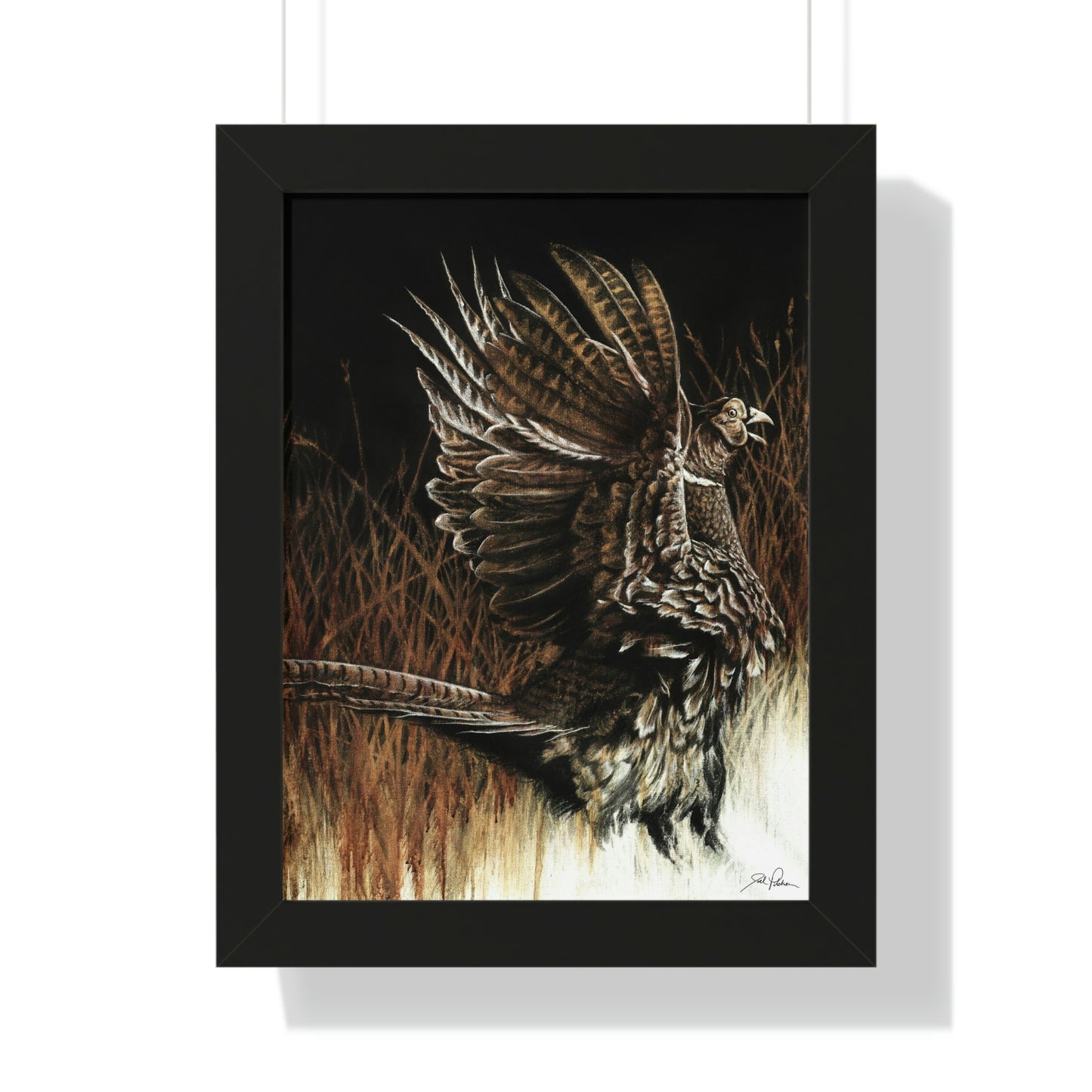 "Call of the Upland Pheasant" Framed Paper Print