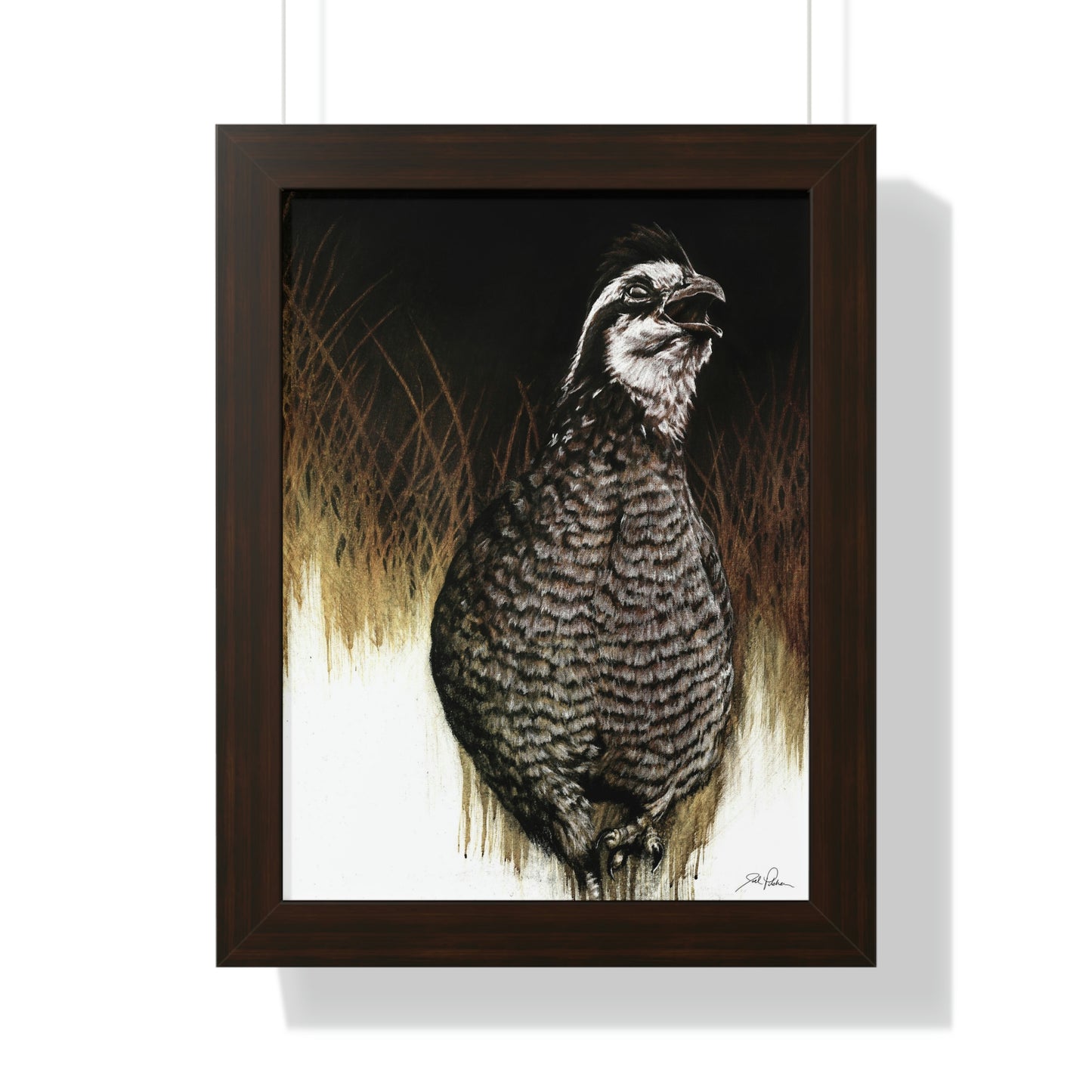 "Call of the Upland Quail" Framed Paper Print