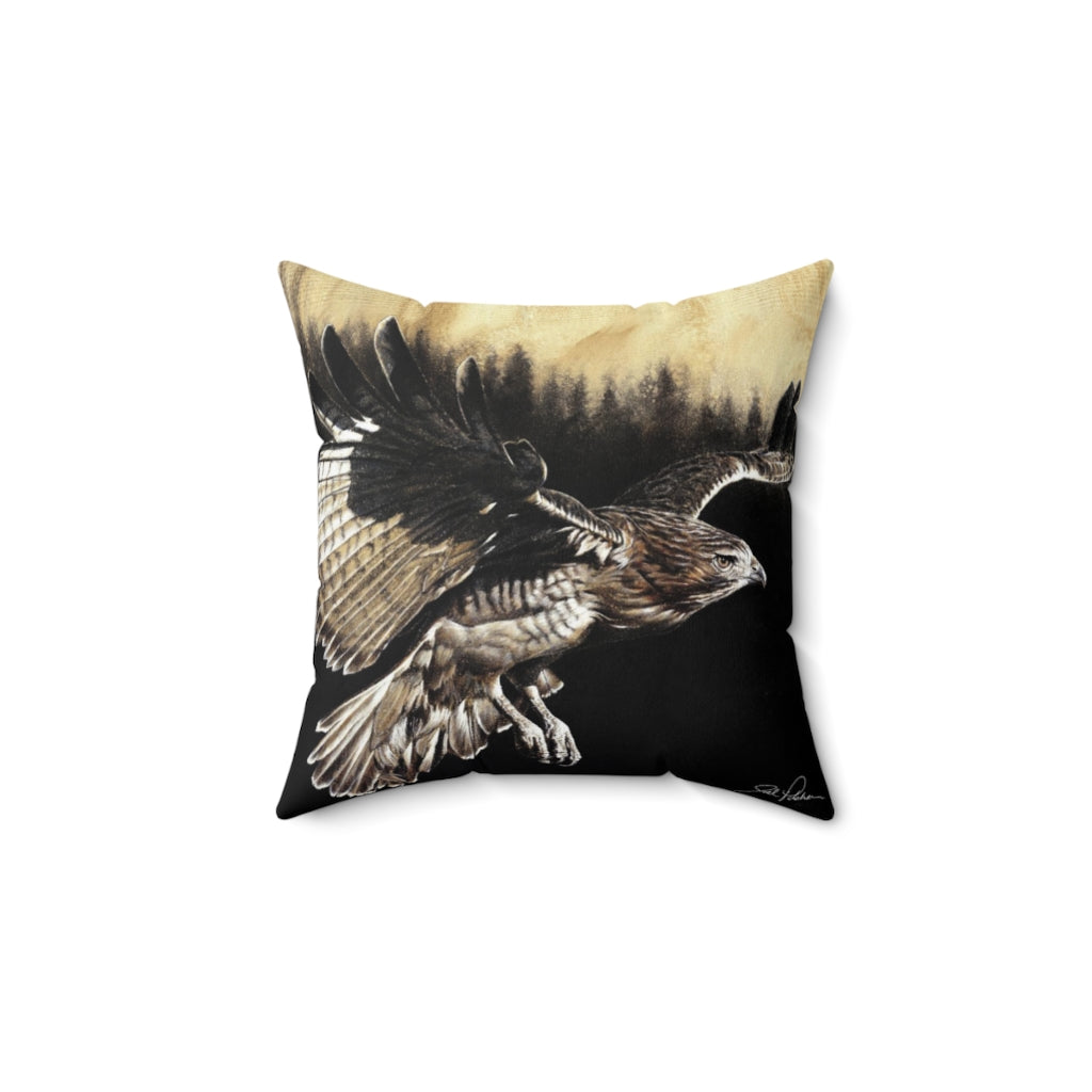 "Red Tailed Hawk" Square Pillow