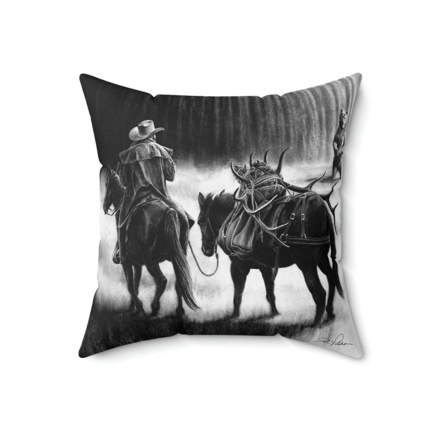 "Just Passin' Through" Square Pillow