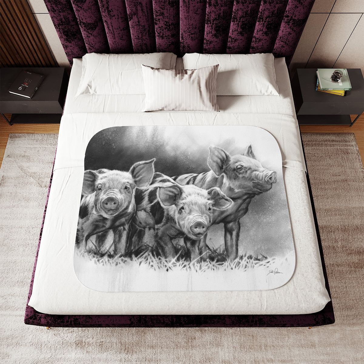 "Pig Tales" Sherpa Blanket