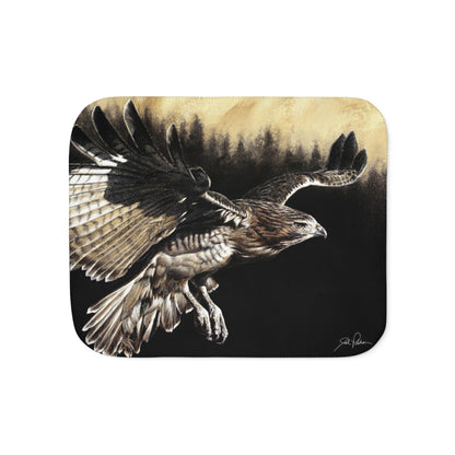 "Red Tailed Hawk" Sherpa Blanket