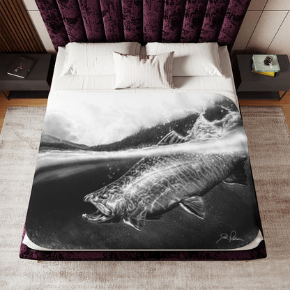 "Brook Trout" Sherpa Blanket