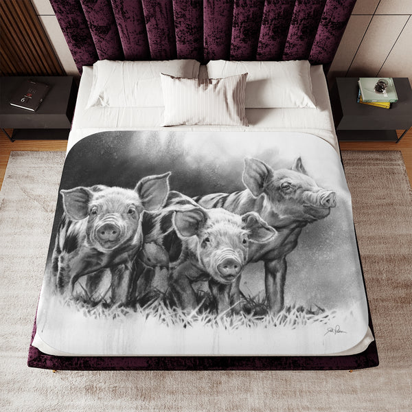 "Pig Tales" Sherpa Blanket